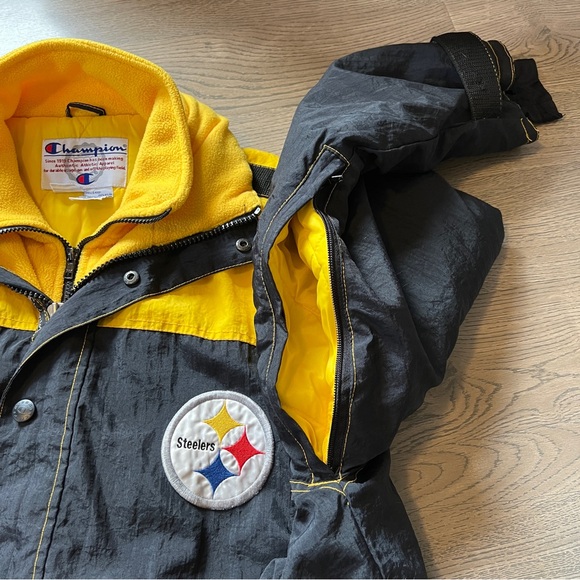Champion Black and Yellow Steelers Winter Jacket - Picture 4 of 12